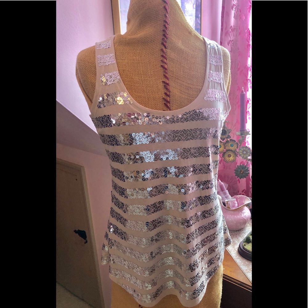 Garnet Hill sequin tank top nwot